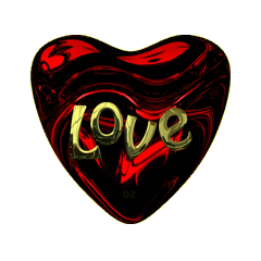 Gif animé coeur 3 D rouge et noir